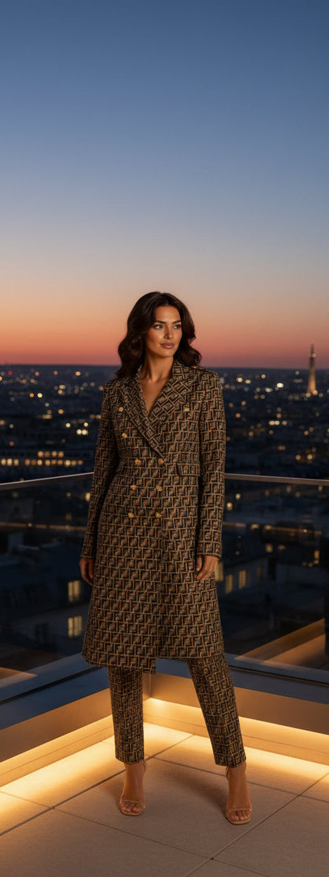 Fendi Trench Coat & Trousers Set