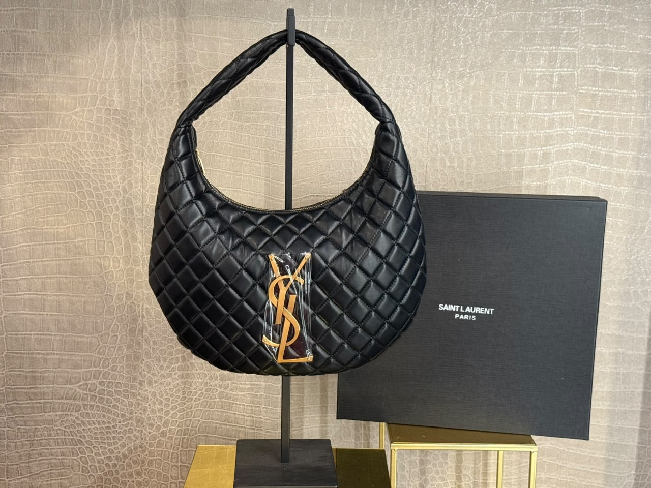 YSL Icare Hobo In Quilted Nappa Black