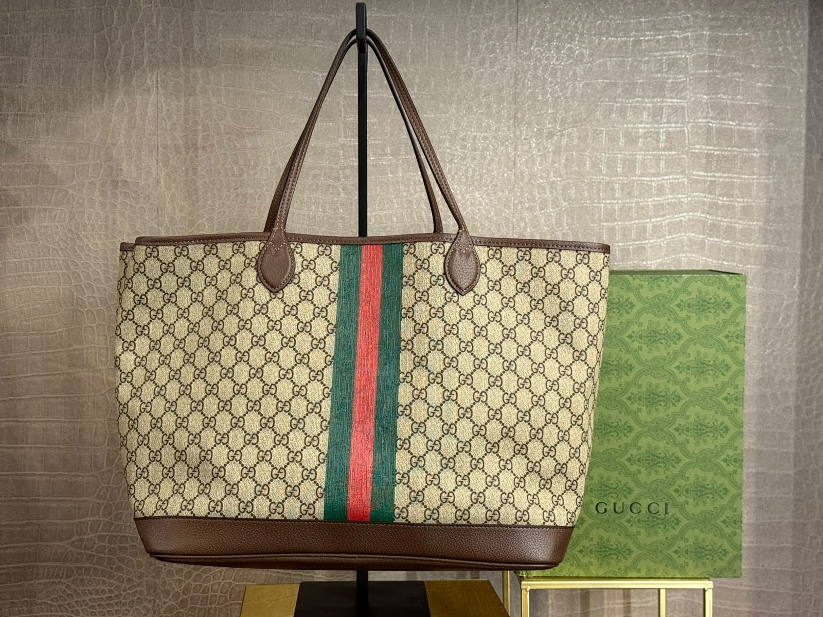 Gucci - Ophidia Tote Bag Brown Leather