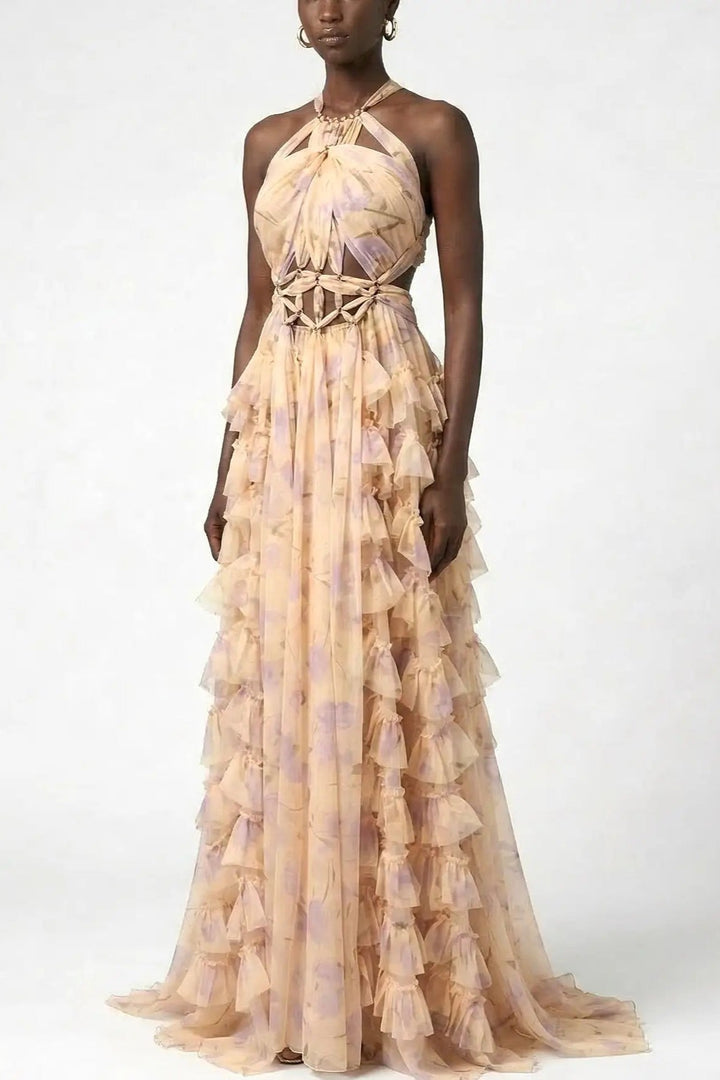 Zimmermann Floral Halter Maxi Dress