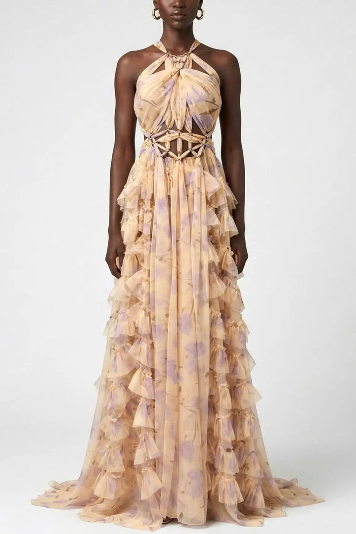 Zimmermann Floral Halter Maxi Dress