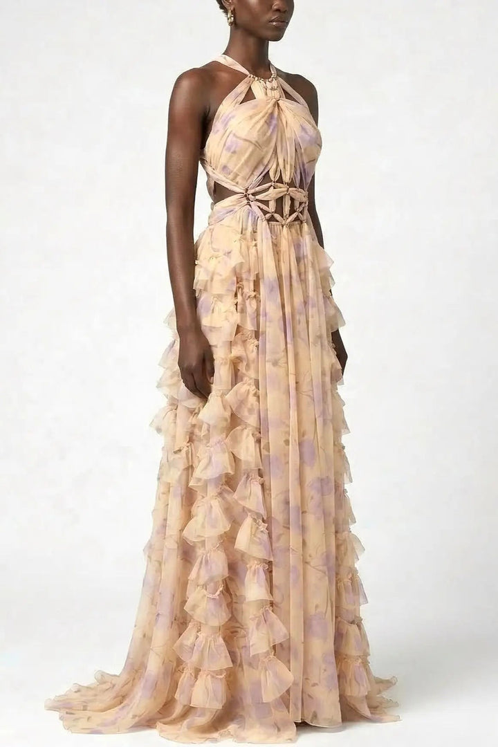 Zimmermann Floral Halter Maxi Dress
